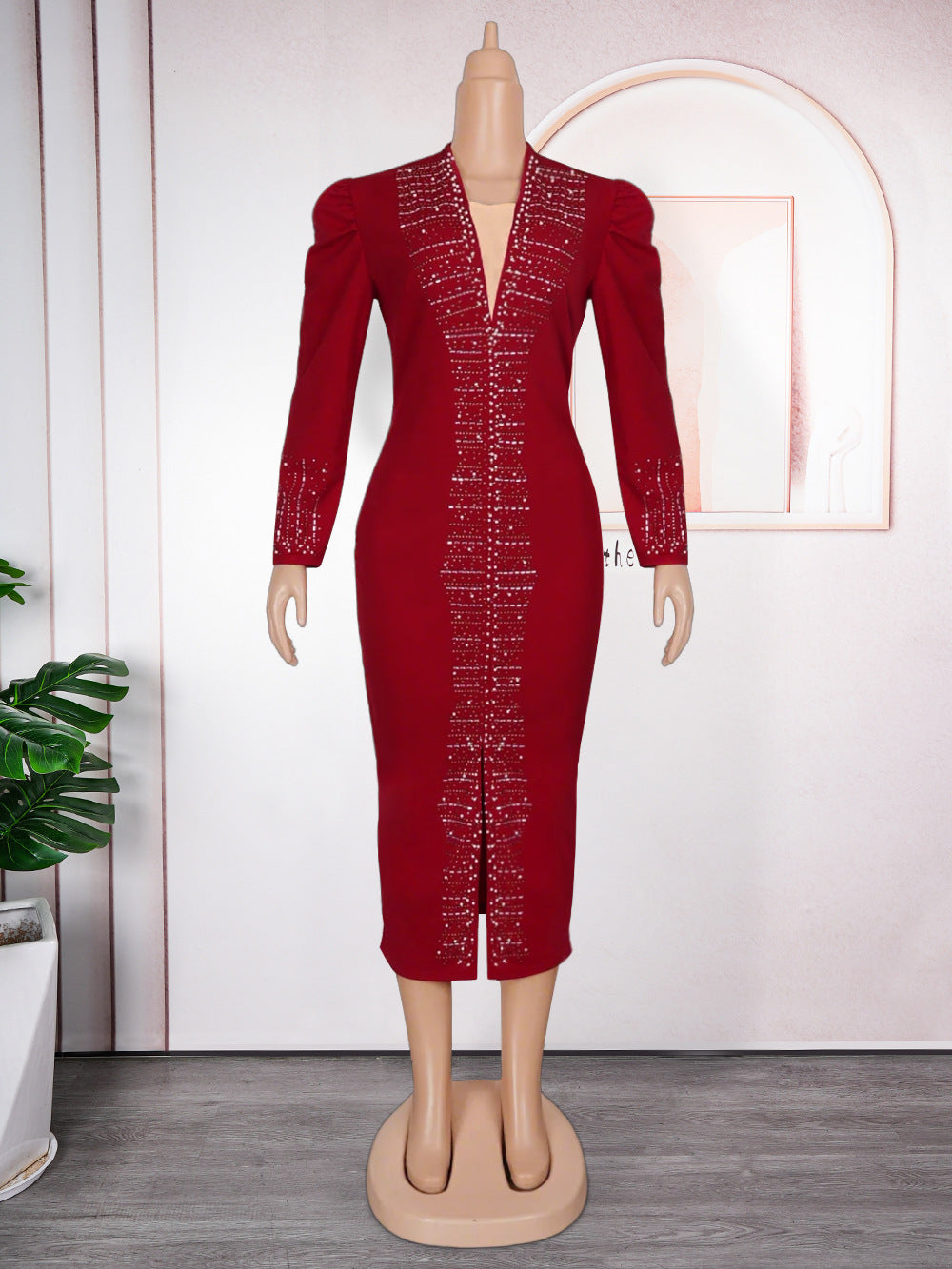 Temu cross-border e-commerce  fashionfashion women's clothing hot diamond beads african plus sizeolwork clothingdress