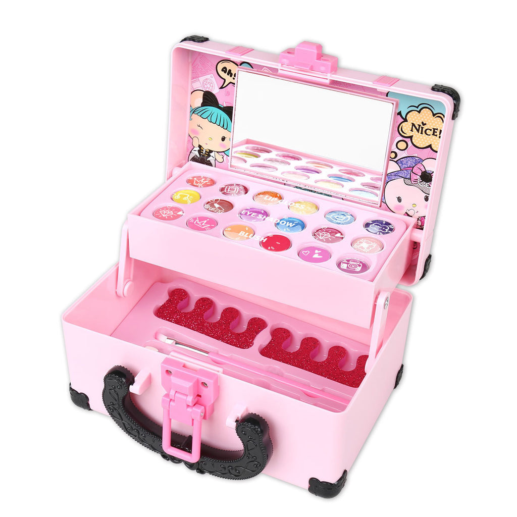 Cross-border children's play house princess girl cosmetics lipstick blush makeup box nail polish set toys wholesale