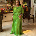 African & western cross-border fashion: pleated, loose-fit, trendy maxi dress - comfortable