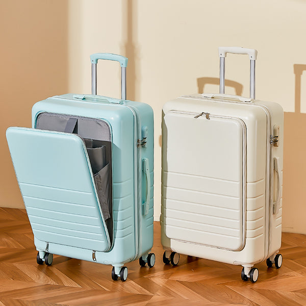 Yongsheng large-capacity suitcase female front open lid trolley case 20-inch password boarding case universal wheel suitcase wholesale