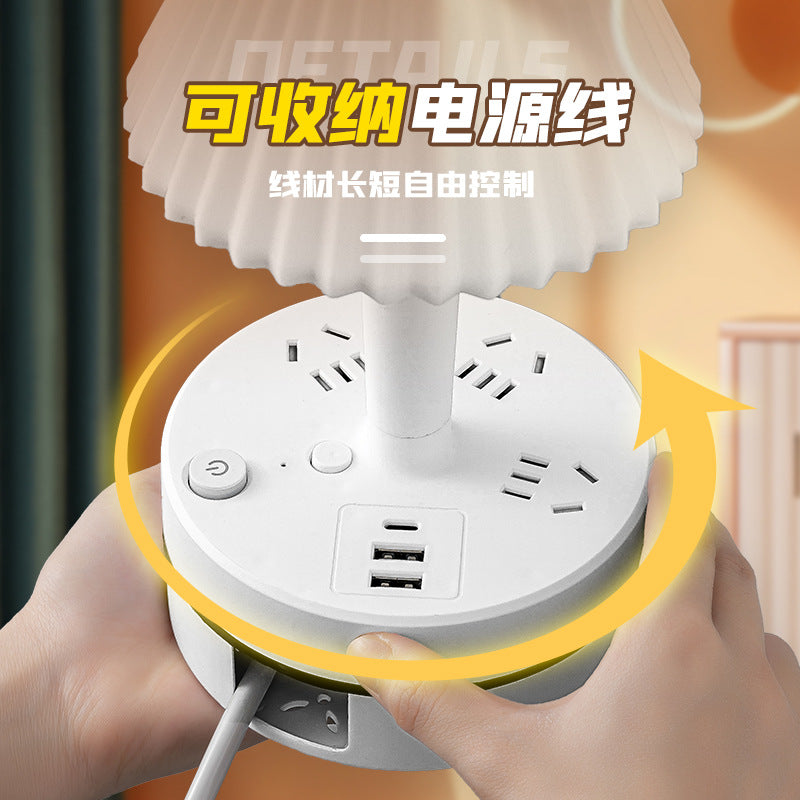 Smart voice-controlled desk lamp socket, study night light, usb power strip for student dorms, bedroom bedside lamp