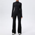 New arrival nude yoga jumpsuit all-in-one stand collar quick-drying sports jumpsuit wide leg running fitness suit for women