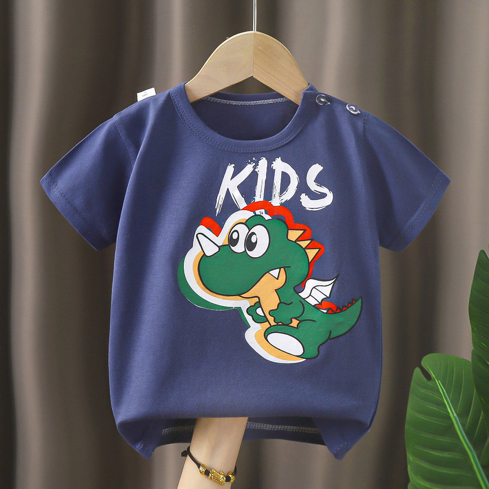 Kids' summer : pure cotton t-shirts for boys and girls - boys' tops, girls' crew neck short-sleeve tees, baby cartoon short-sleeves
