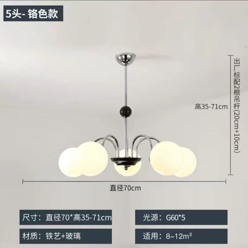American retro ball chandelier vintage medieval living room dining room bedroom Bauhaus study magic bean French lamp