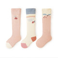 Babylon three-pair high-tube combed cotton breathable baby long socks cartoon boneless loose-top over-the-knee socks category a