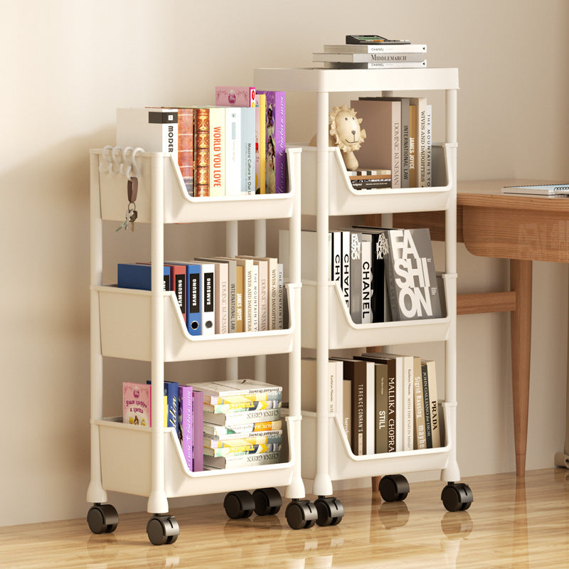 Mobile cart for home snacks, multi-tier storage shelf, living room bookshelf, mobile kitchen fruit and vegetable cart