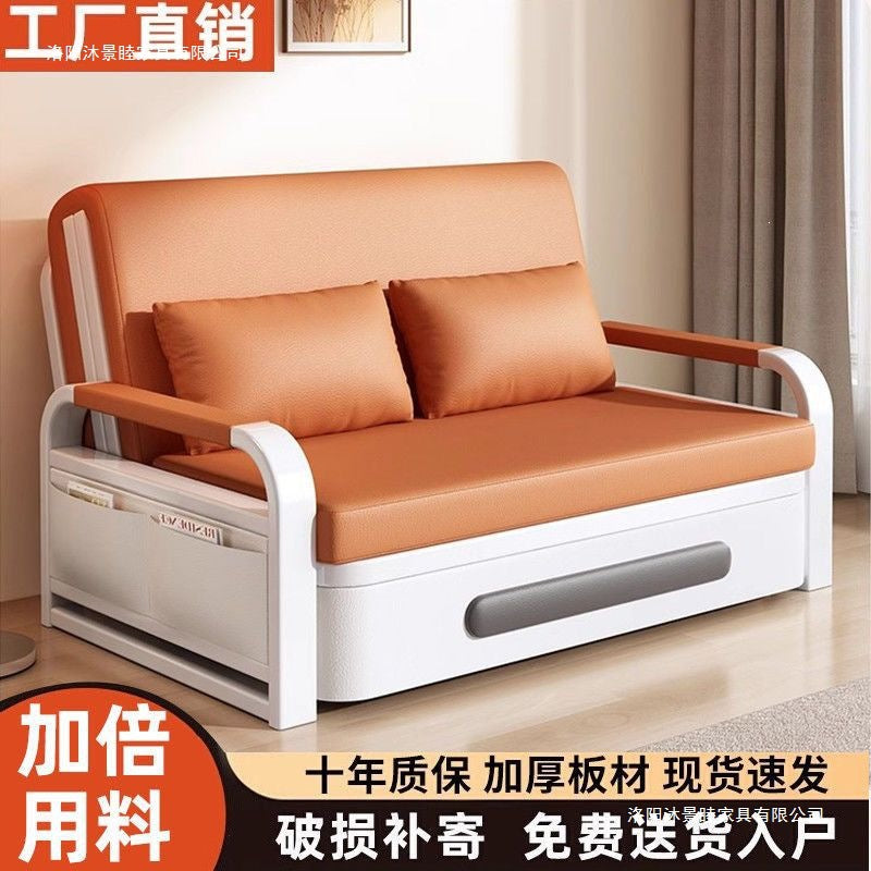 Sofa bed small apartment foldable bed living room balcony telescopic bed multifunctional sofa bed all-in-one dual-purpose foldable bed