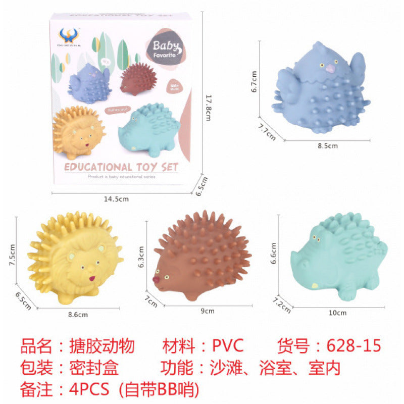 Cross-border  vinyl environmental protection early education shape color cognition bathroom water toy gift stacking music set