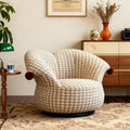 Clown lazy sofa single french cream style living room balcony design casual fabric rotate sofa chair for home