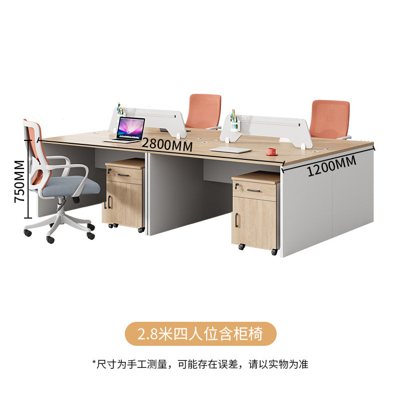 Saint li staff office desk and chair set - minimalist office furniture, employee computer desk and chair