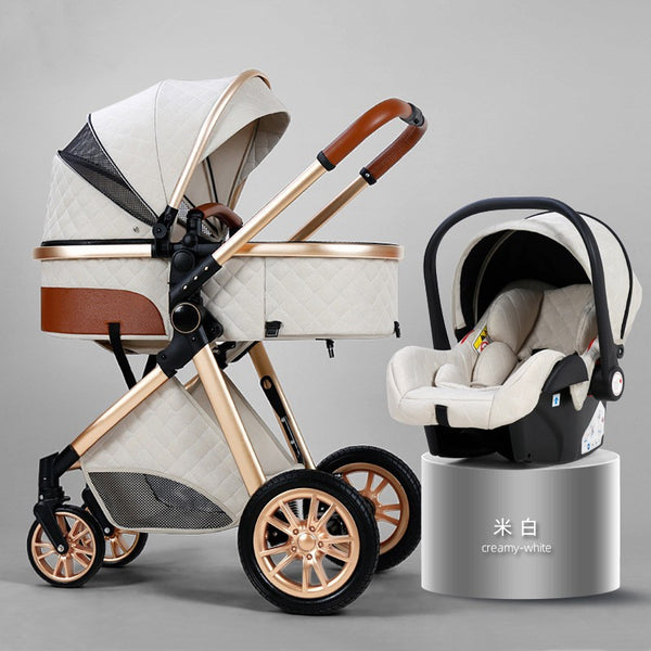 Baby stroller can sit and lie down, light two-way high landscape folding shock absorber belt, safety basket three-in-one wholesale mix