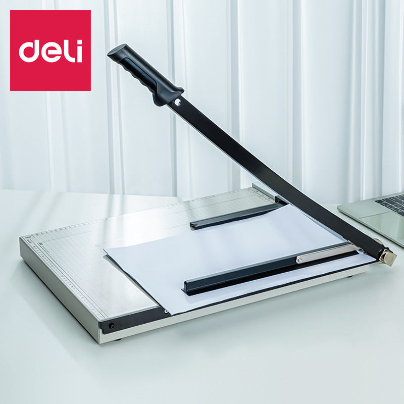 Deli paper cutter 8011 B3 manual steel paper cutter, sharp thickened blade photo cardboard wholesale