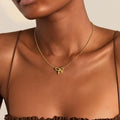 Princess on the run tweed stylebows ball beads titanium steel necklace women's fashioneasiest for matchaccessible luxuryclassy women's neck accessories