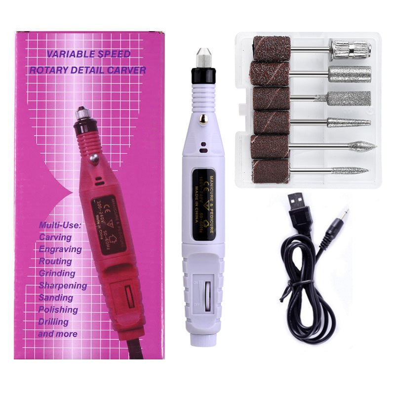 Mini nail drill set - portable electric nail file & polisher kit