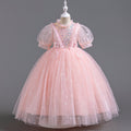 Yimingzhi girls' princess dress - mesh tulle tutu gown for birthday, first birthday, and special occasions - cross-border e-commerce