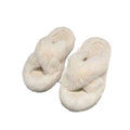 New arrival cross strap best selling fur slippers for women fall and winteroutwearplatform shoesthick soleheight increasing soft solefor homeoutwear cotton slippers