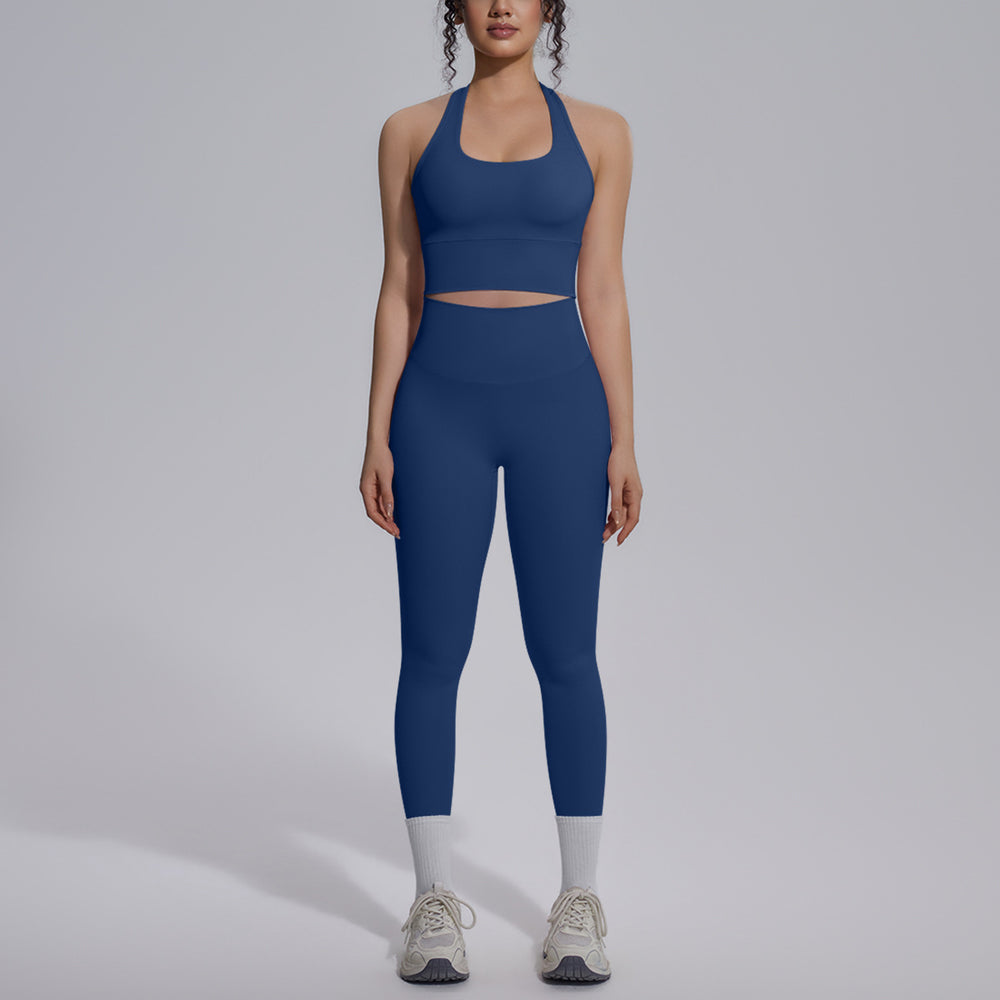 new arrival nude tight yoga wear sports beautiful back high waist hip lifting pants suit quick-drying running fitness wear