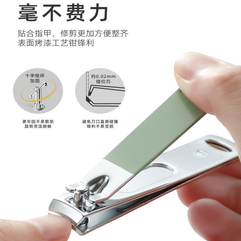 Nail clipper set - matcha green manicure & pedicure kit: includes nail clippers, cuticle nippers, eyebrow razor, nano file & more (18-piece set)