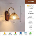 Nordic glass american brass lamp cup old corridor study wooden b&b japanese style retro bedroom bedside wall lamp