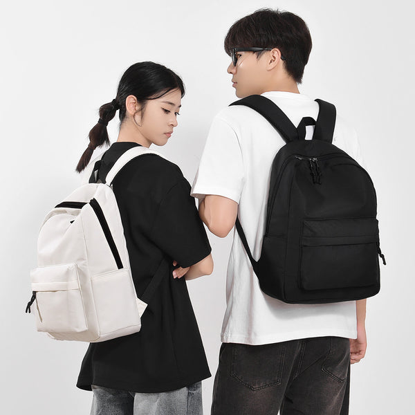 Lightweight backpack large capacity backpack simple solid color backpack junior high school university backpack leisure travel bag