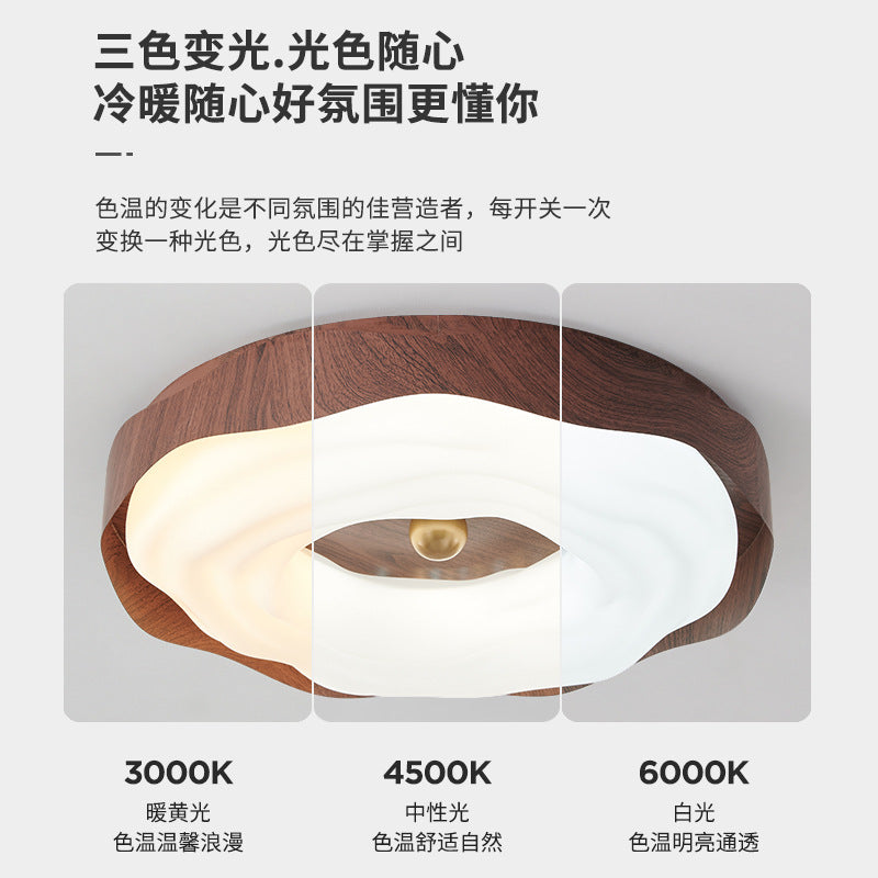 Bedroom ceiling lamp antique walnut pattern cookie creative personality cream wind master bedroom lamp hanging ball room lamp
