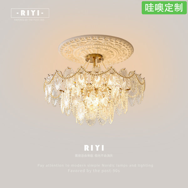 [Wow] French light luxury crystal chandelier master bedroom creamy atmosphere living room light Internet celebrity 2025 lamps