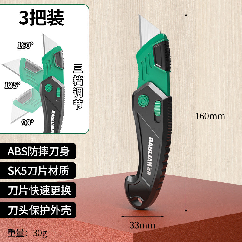 Foldable utility knife - heavy duty, high hardness, multi-purpose cutting tool for leather, carpet, and more. durable, drop-resistant, and designed for fast, effortless cuts