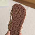 Girls' mori-style sweet floral hollow-out closed-toe sandals,  summer new soft sole princess shoes, non-slip beach sandals