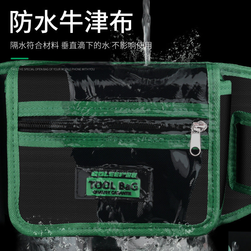 Heavy-duty electrician's tool belt - durable canvas multi-pocket organizer for hardware repair and storage