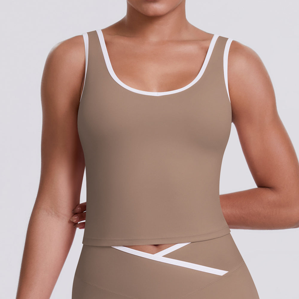 new color block criss-cross fitted brushed high-stretch yoga set - 5-piece running, fitness, and breathable training outfit