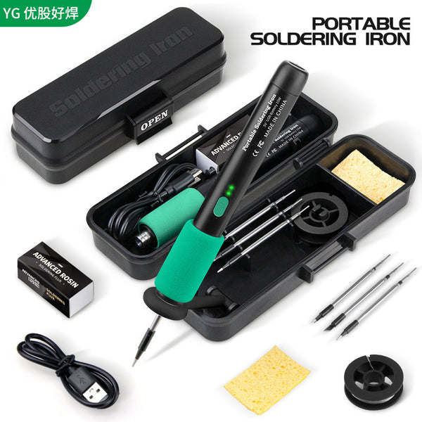USB Portable Charging 5V15W Wireless Soldering Iron Welding Repair Mini Household Hot Code Plastic Decal Set