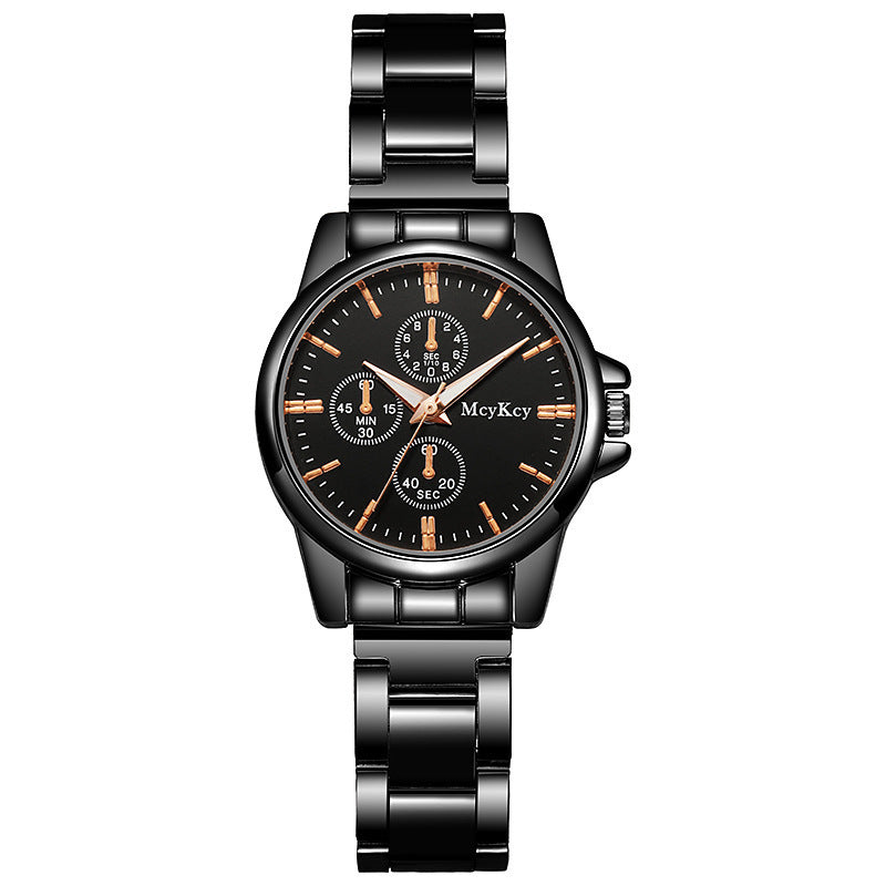 Factory direct steel band couple watches men's women's quartz watches light luxury gifts live stream watches dropshipping available