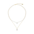 Summer pearl double-layer heart necklace for women - lightweight luxury design, unique layering, choker necklace, trending luxury style