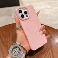 Suitable for apple 17promax soft pc color matching thin ring magnetic phone case iphone15 high-end protective cover