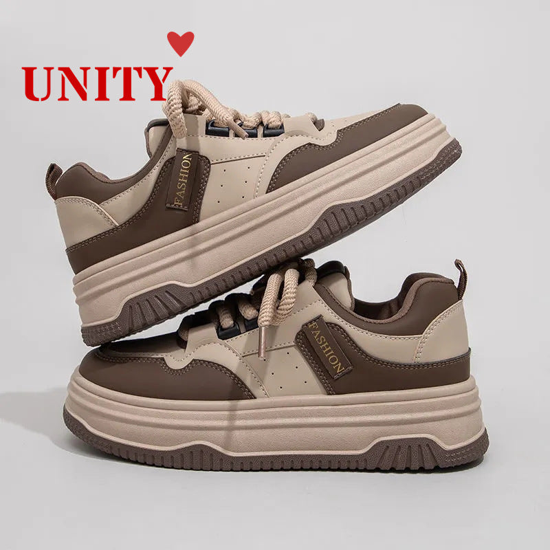 爆款美拉德厚底板鞋女ins潮2024春秋季新款学生百搭运动小白鞋女