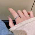 Flower ring female ins trendy fashion stylishaccessible luxuryniche style exquisite design open index finger cold style hand jewelry