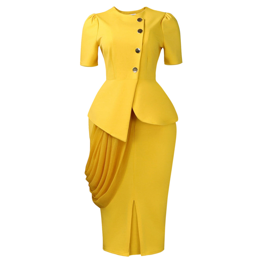 D613  foreign trade  new women's fashionable and elegant top and bodycon midi skirt two-piece african outfit