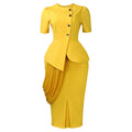D613  foreign trade  new women's fashionable and elegant top and bodycon midi skirt two-piece african outfit