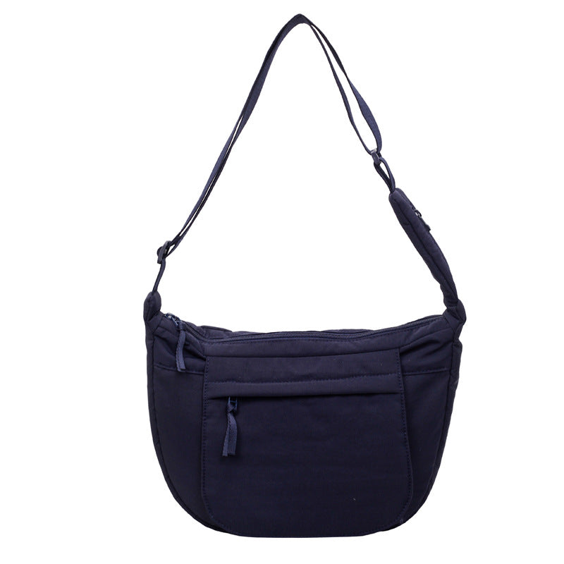 preppy style niche style crossbody bag easiest for match women's work clothing shoulder dumpling bag simple cloth bag large capacity nylon