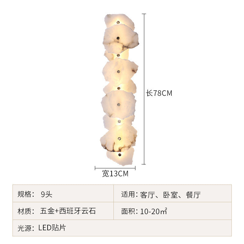 accessible luxury designer marble wall lamp bedside postmodern casual bedroom living room background atmosphere lamp