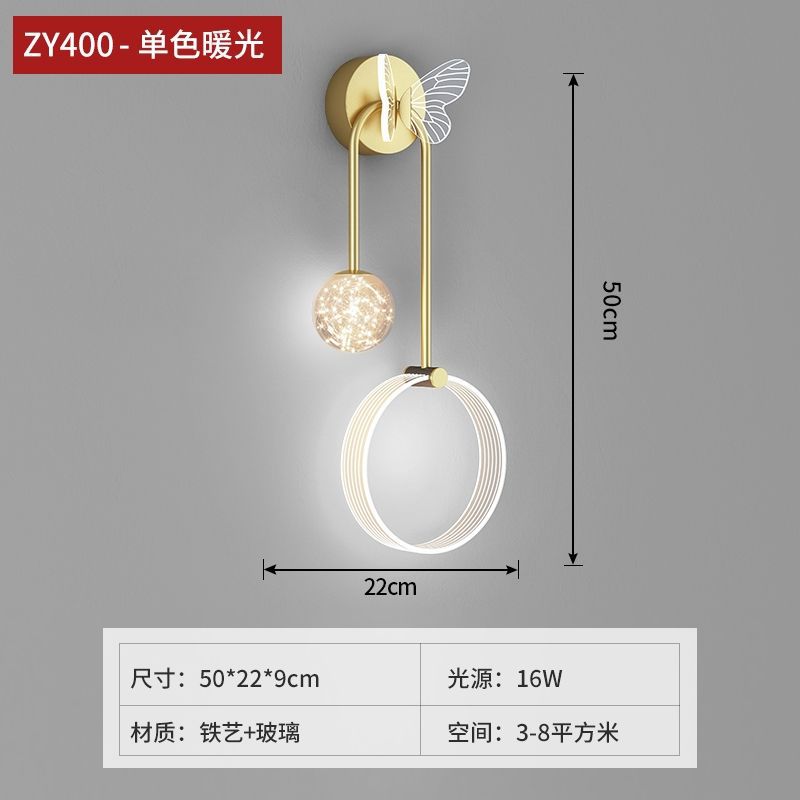 New arrivalaccessible luxurypopular wall lamp bedroom bedside lamp scandinavian modern creative living room background wall decorative lamp hotel
