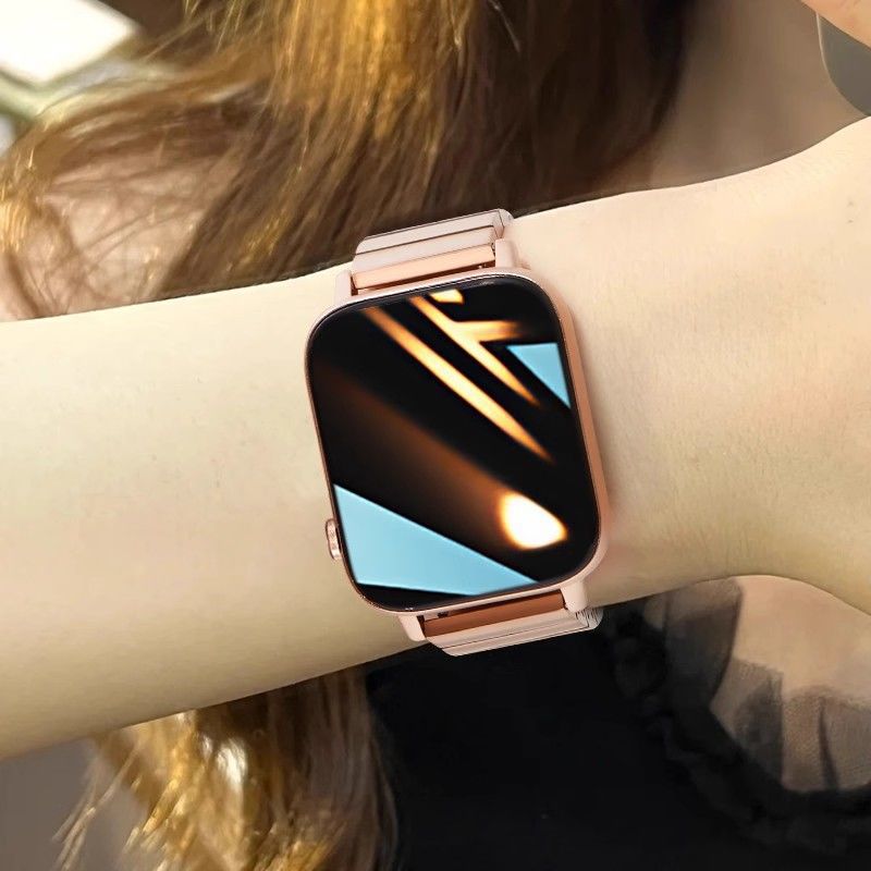 2025 new smartwatch for women, stainless steel band, bluetooth phone, fashionable multifunctional square niche electronic bracelet