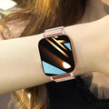2025 new smartwatch for women, stainless steel band, bluetooth phone, fashionable multifunctional square niche electronic bracelet