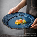 High-style embossed creative western dinner plate, ceramic steak plate, dessert platter, unique and trendy "ins" style, kiln-fired household dinner plate