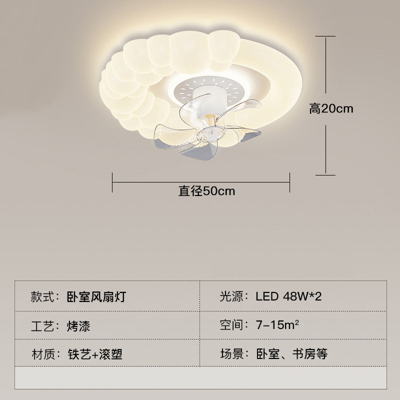 [Strict Selection] 2025 New Fan Light Bedroom Room Ceiling Light Simple Modern Cream Wind Fan Light