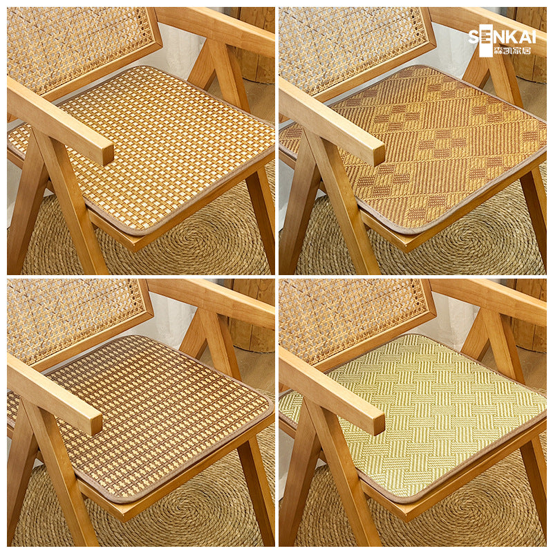 Summer cool rattan seat cushion, simple ice rattan square cool cushion, office chair breathable and non-slip seat cushion wholesale