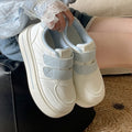 Velcro heightening student white shoes women's 2026new arrivalspringthick sole sneakers ins trendy niche style bread shoes