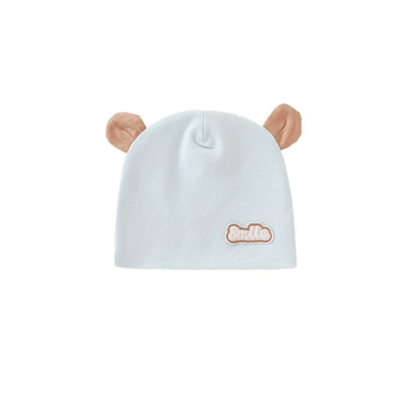 Baby hat autumn winter newborn bonnet 0-3 months infant fontanelle protection hat winter double layer cartoon baby class a