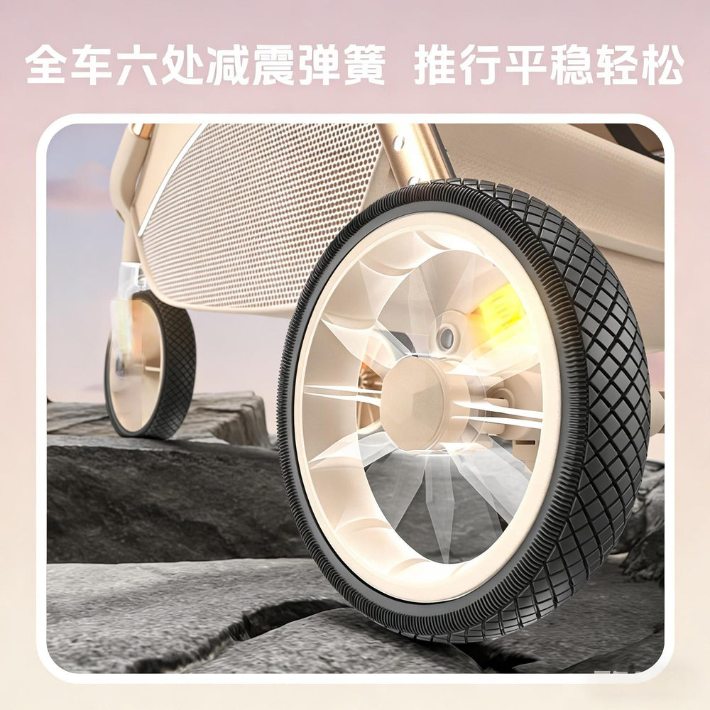 Baby stroller - reclining, ultra-lightweight, portable, foldable, easy-to-assemble, four-wheel, newborn & infant, two-way pushchair