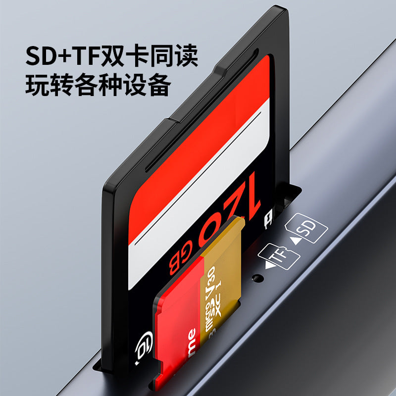 Usb 3.0 card reader, type-c 3.0 otg, sd card, tf card, usb drive, computer memory card, dual-slot simultaneous reading, multi-function